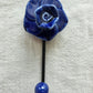 Rose Hook - Ceramic & Metal - Blue