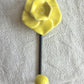 Rose Hook - Ceramic & Metal - Yellow