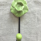 Rose Hook - Ceramic & Metal - Green