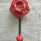 Rose Hook - Ceramic & Metal - Red