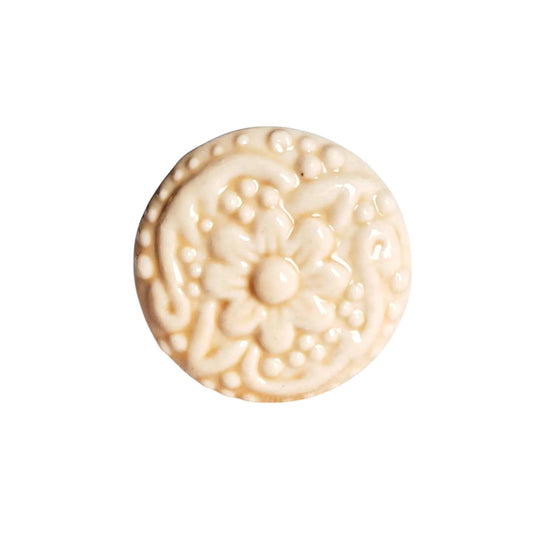 Federation Flower Ceramic Knob - Yellow