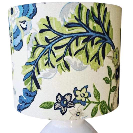 Lampshade featuring P.Kaufmann Fabric 'Fanciful Florale Alabaster'