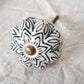 Ceramic Drawer/Cabinet Knob - Vintage Floral - Black/White