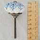 Blue & White Ceramic Drawer/Cabinet Knob - Vintage Floral