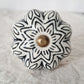 Ceramic Drawer/Cabinet Knob - Vintage Floral - Black/White