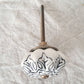 Ceramic Drawer/Cabinet Knob - Vintage Floral - Black/White