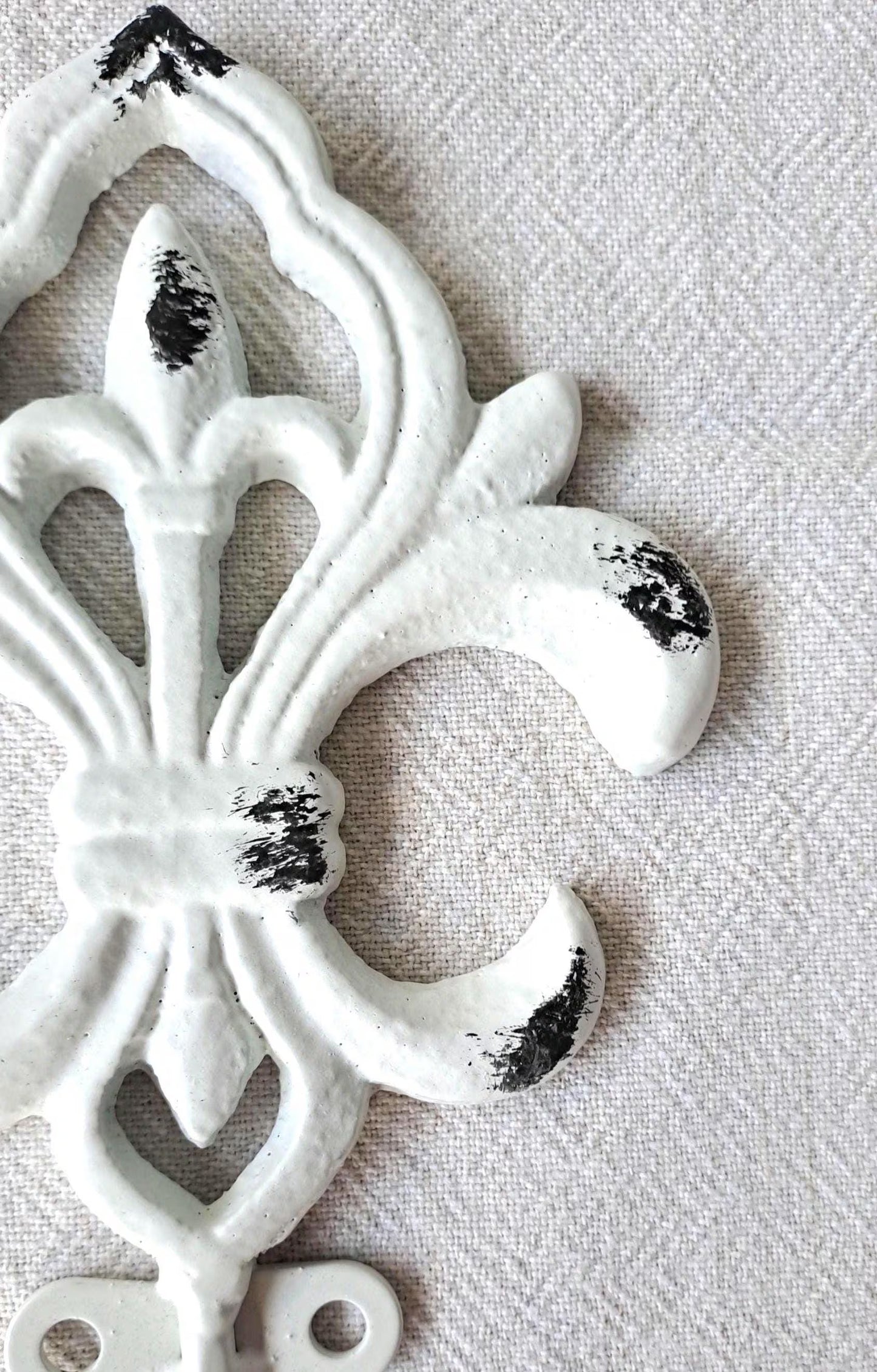 Fleur de Lis Wall Hook - White