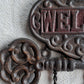 'WELCOME' Key Hook Rack - Cast Iron