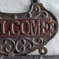 'WELCOME' Key Hook Rack - Cast Iron