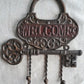 'WELCOME' Key Hook Rack - Cast Iron