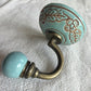Flower Design Wall Hook - Turquoise