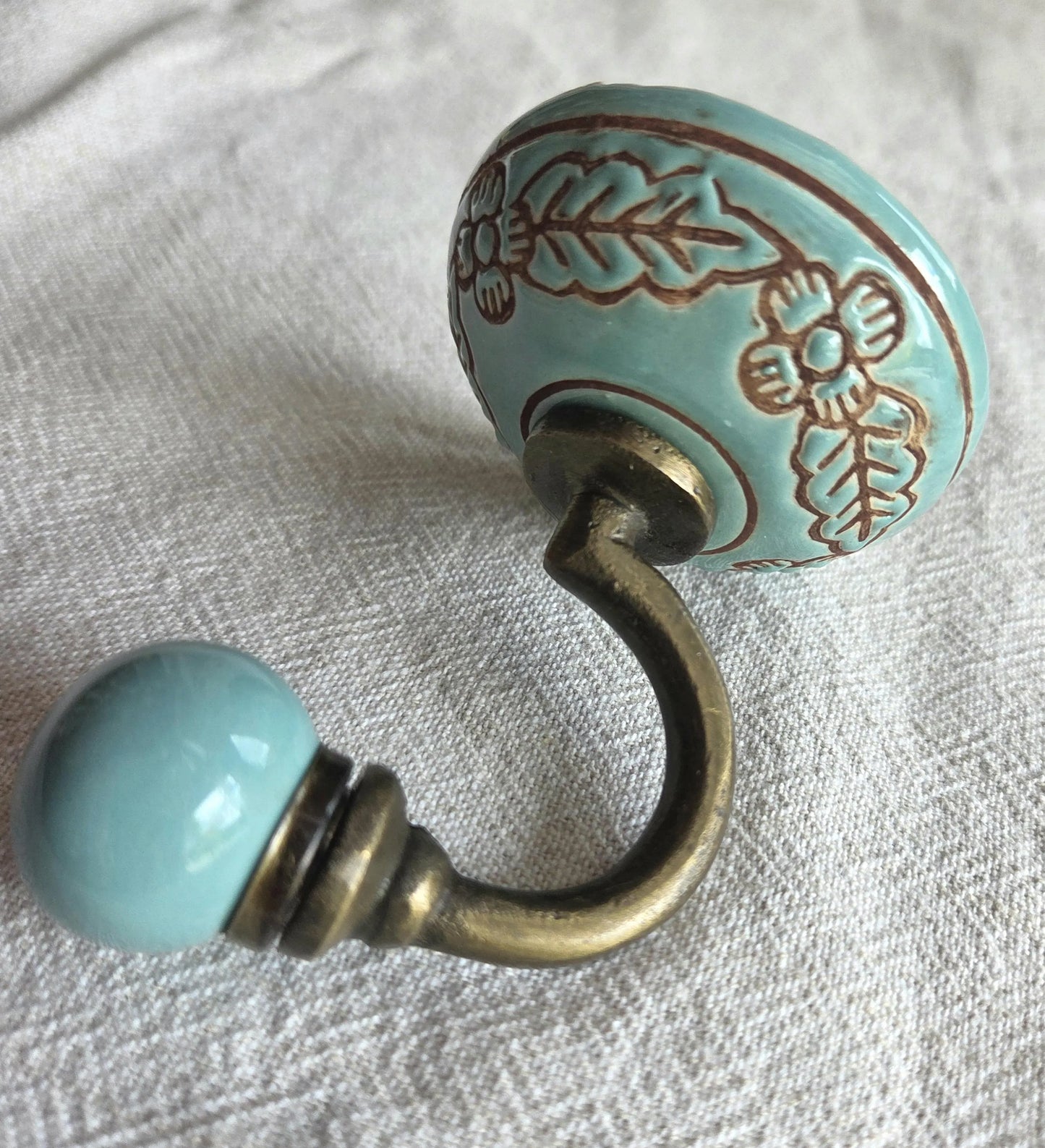 Flower Design Wall Hook - Turquoise