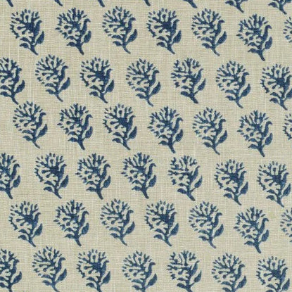 Drum Lampshade - Laila Pattern (Indigo/Natural) P. Kaufmann Fabric