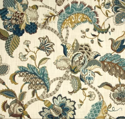 Throw Cushion with Flange Edge - Finders Keepers (French Blue) P.Kaufmann Fabric with Stone Back