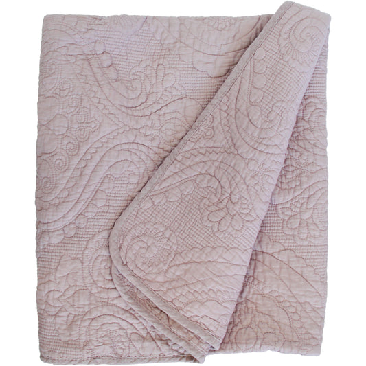 Soft Lilac Quilted Throw/Bedspread - 220cm x 180cm