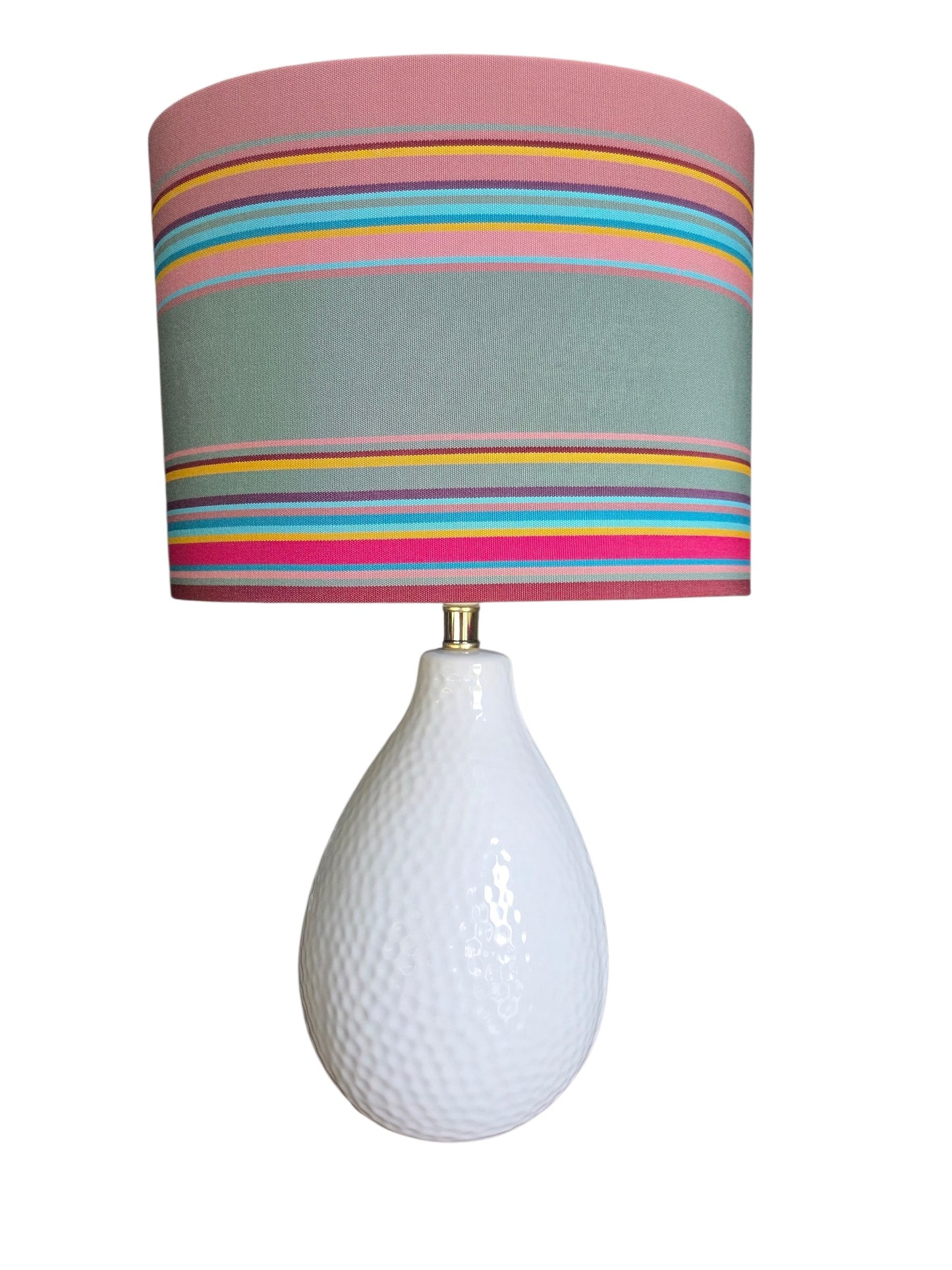 Oval Lampshade - Lawton Stripe Fabric by Anna Spiro Textiles