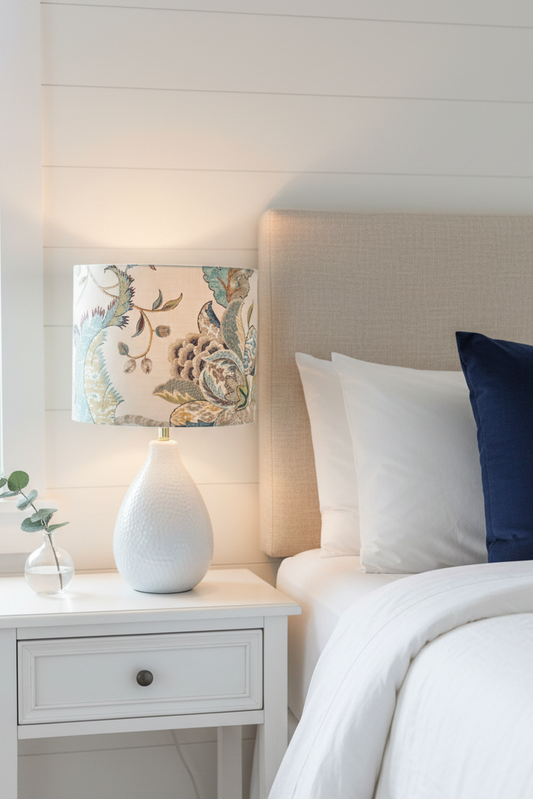 Drum Lampshade - Finders Keepers (French Blue) P.Kaufmann Fabric