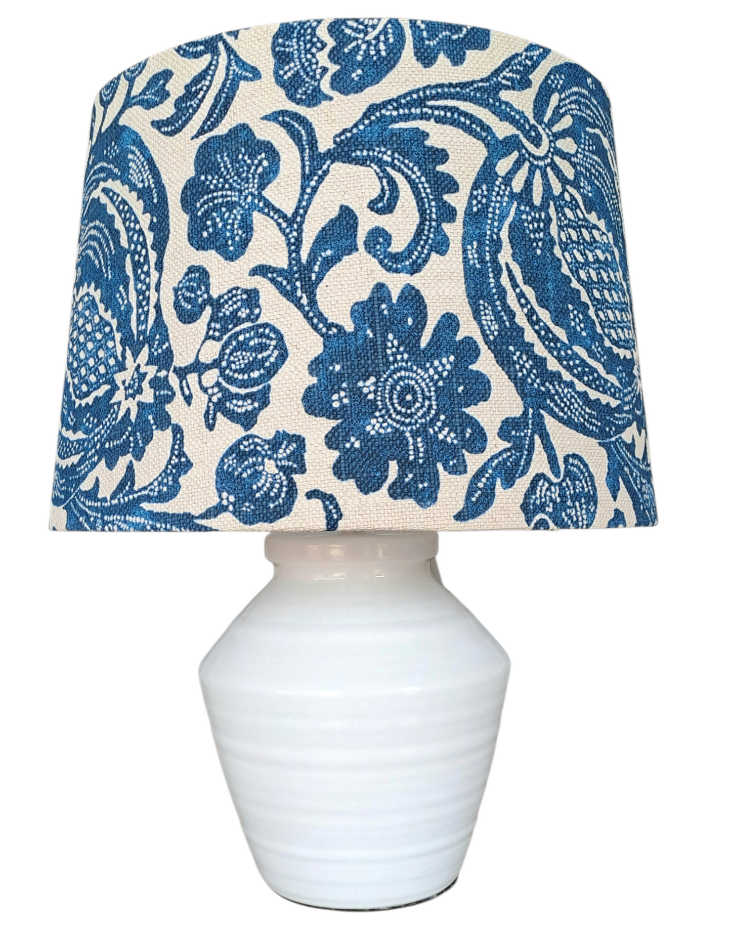 Tapered Lampshade - Bountiful Indigo P.Kaufmann Fabric
