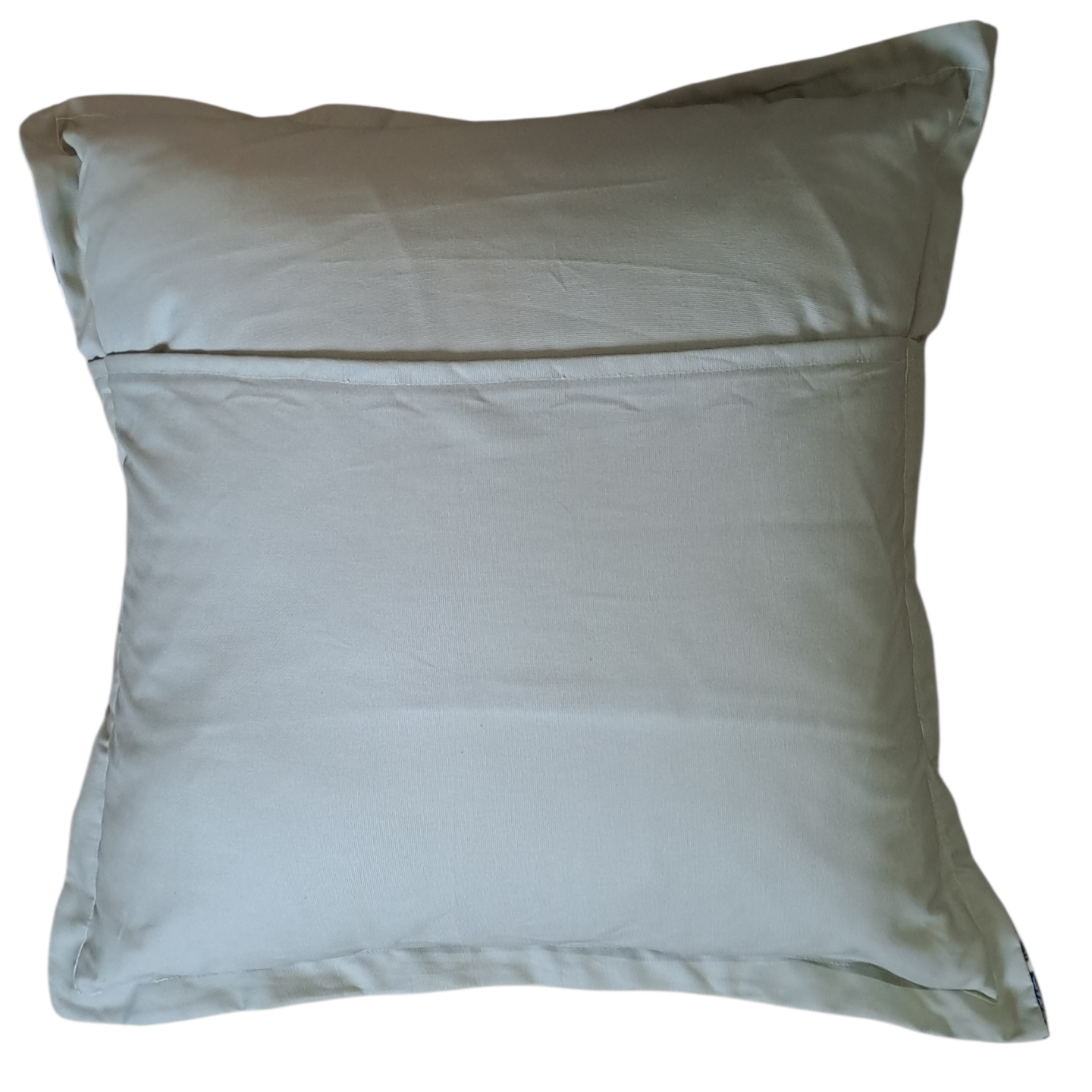 Throw Cushion with Flange Edge - Portsea (Ocean) with Sage Green Back