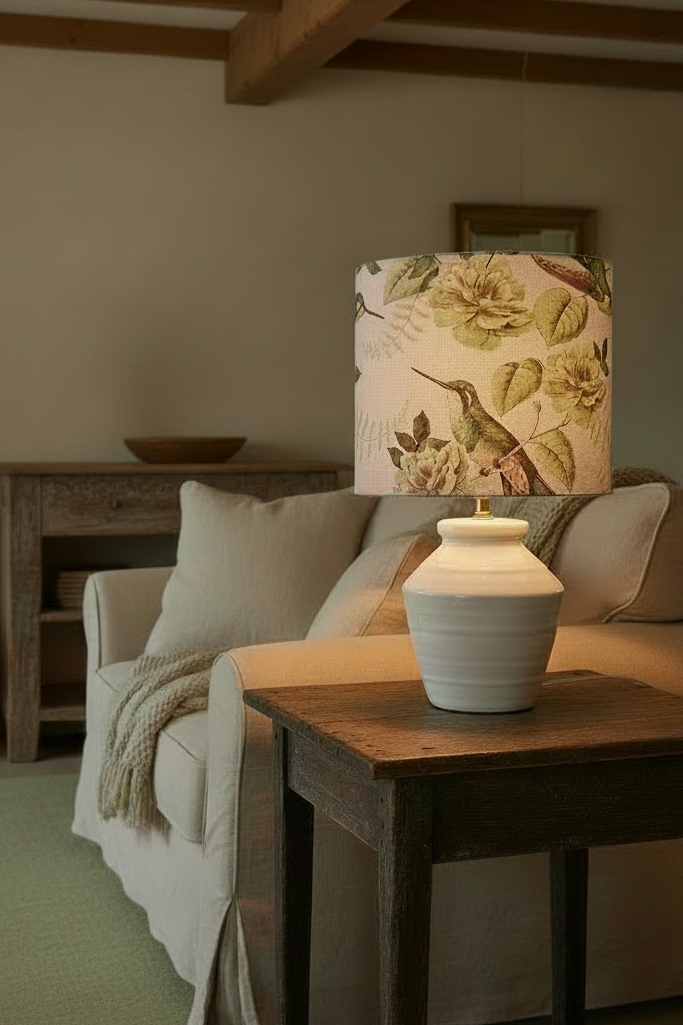 Drum Lampshade - Hummingbirds