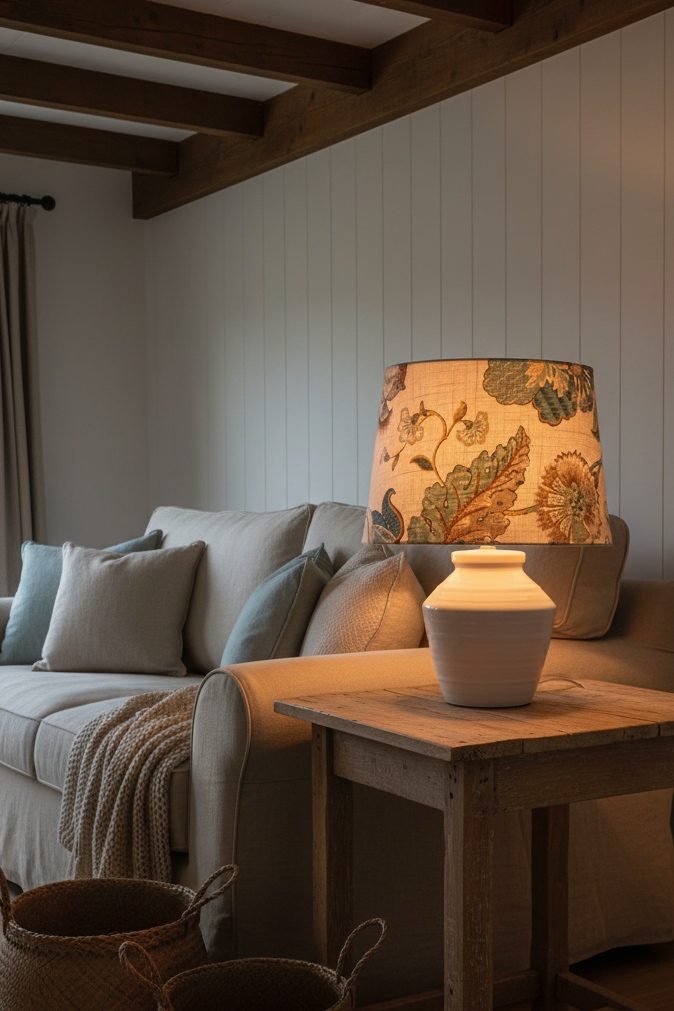 Tapered Lampshade - Finders Keepers (French Blue) P.Kaufmann Fabric