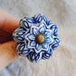 Blue & White Ceramic Drawer/Cabinet Knob - Vintage Floral