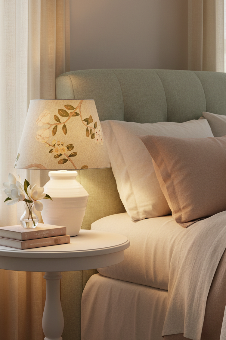 Tapered Lampshade - MOKUM Sakura (Duck egg) Fabric