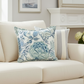 Throw Cushion with Flange Edge - Portsea (Ocean) with Sage Green Back