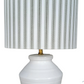 Drum Lampshade - Sage Green Ticking Fabric