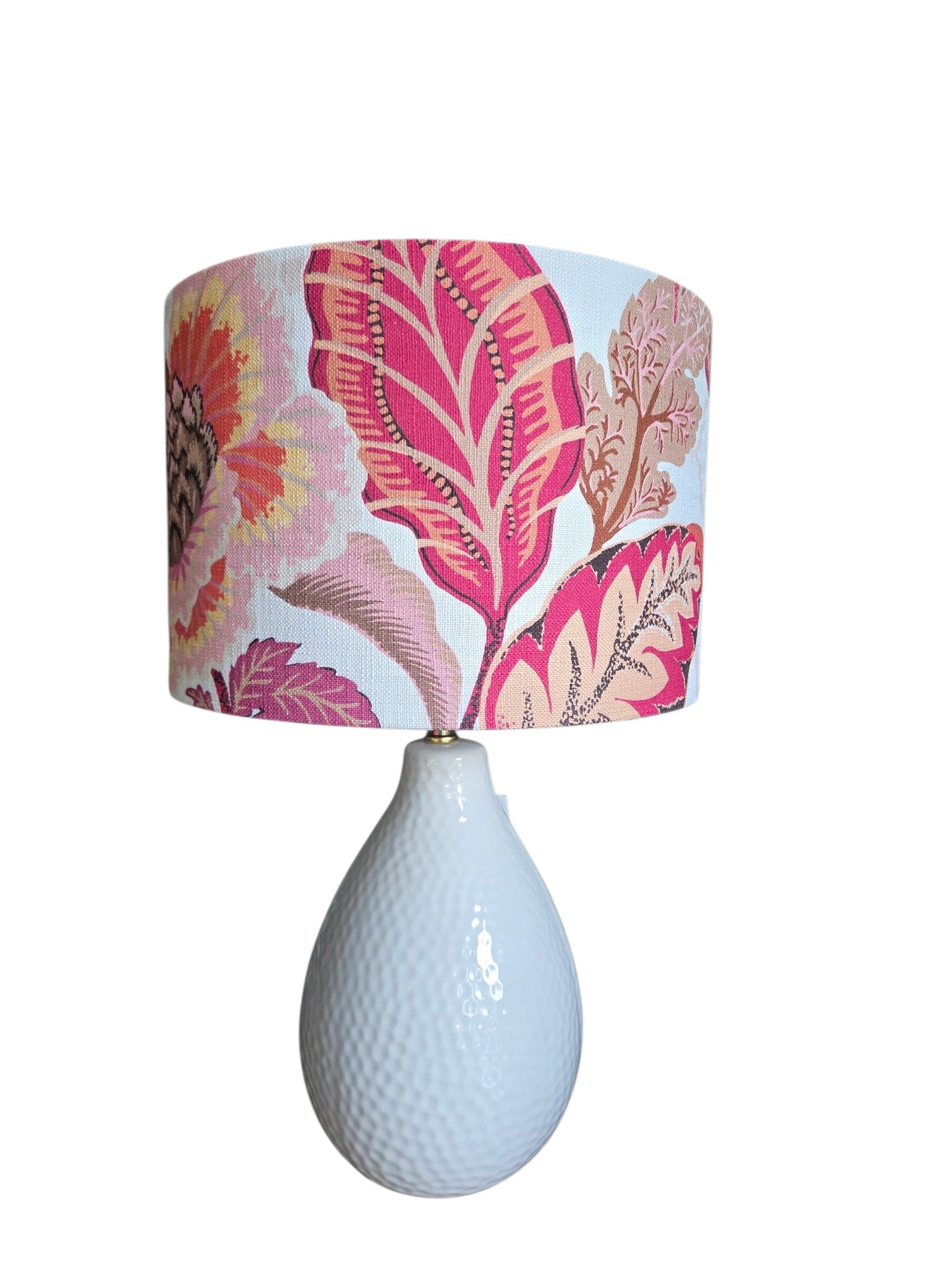 Drum Lampshade - Zelda Floral Fruit Punch P.Kaufmann Fabric