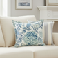 Throw Cushion with Flange Edge - Portsea (Ocean) with Sage Green Back
