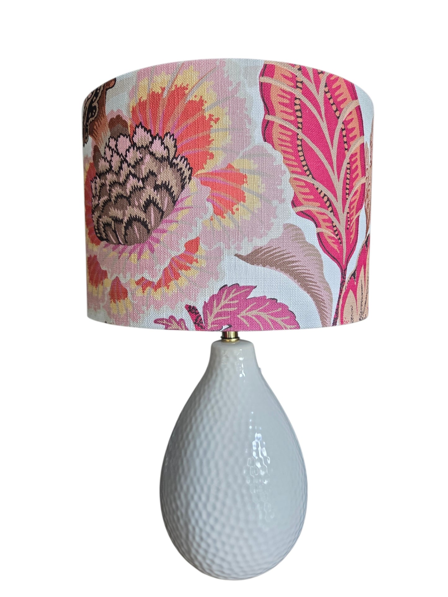 Drum Lampshade - Zelda Floral Fruit Punch P.Kaufmann Fabric