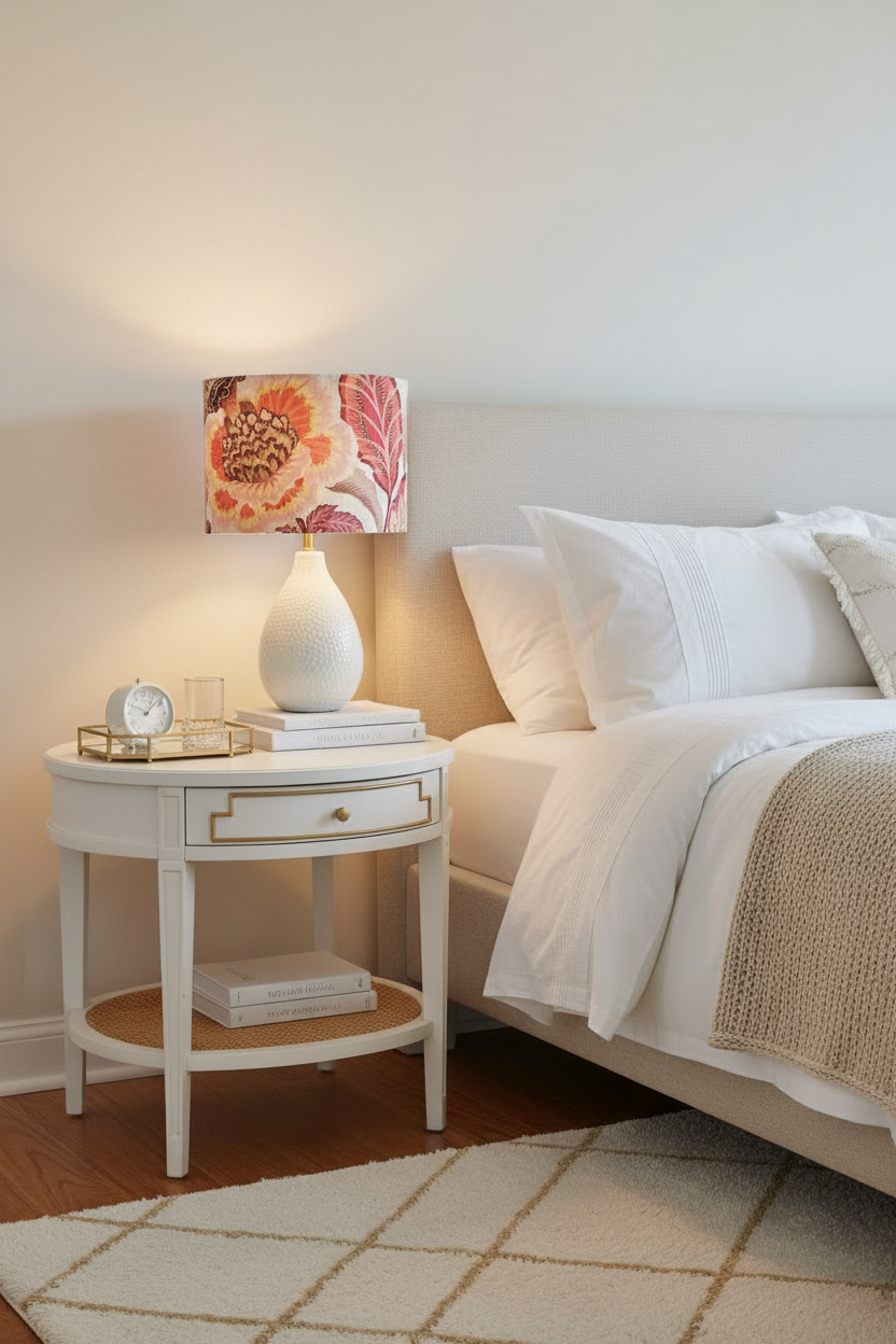 Drum Lampshade - Zelda Floral Fruit Punch P.Kaufmann Fabric