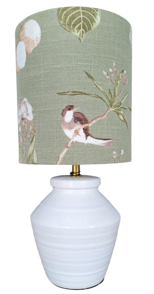 Drum Lampshade - Green Garden Fabric