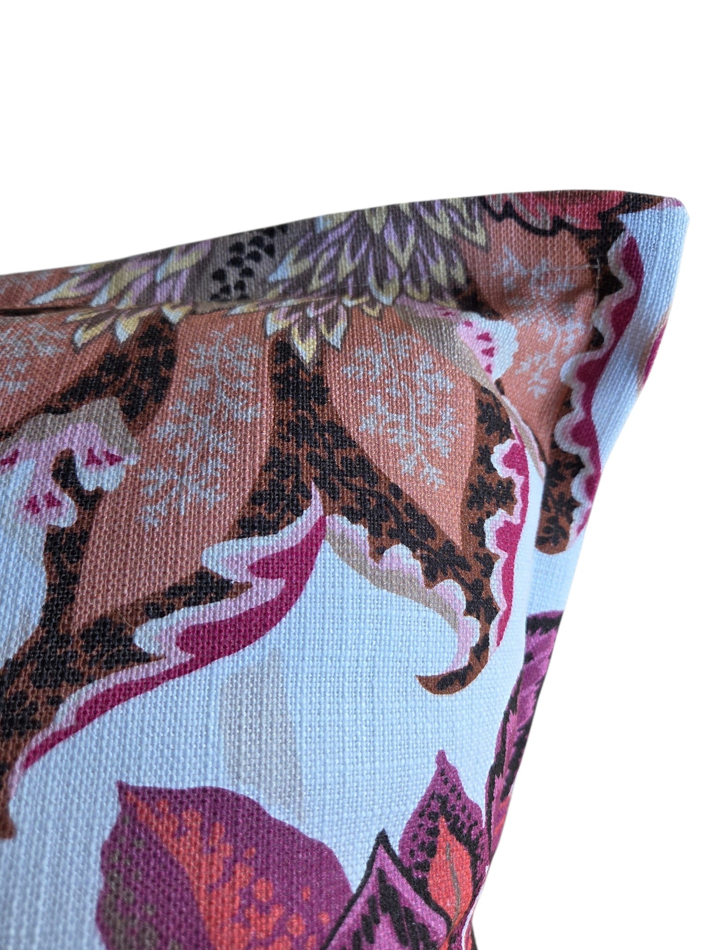 Throw Cushion with Flange Edge - Zelda Floral Fruit Punch P.Kaufmann Fabric