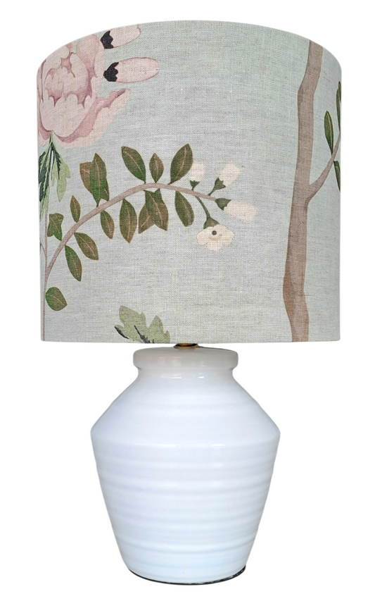 Drum Lampshade - MOKUM Sakura (Duck egg) Fabric