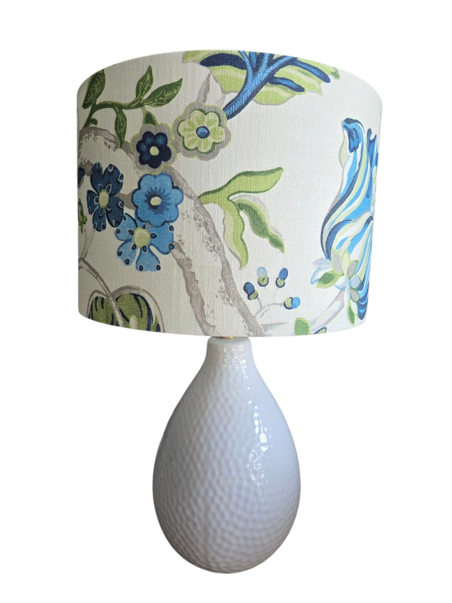 Drum Lampshade - Fanciful Florale Alabaster P.Kaufmann Fabric