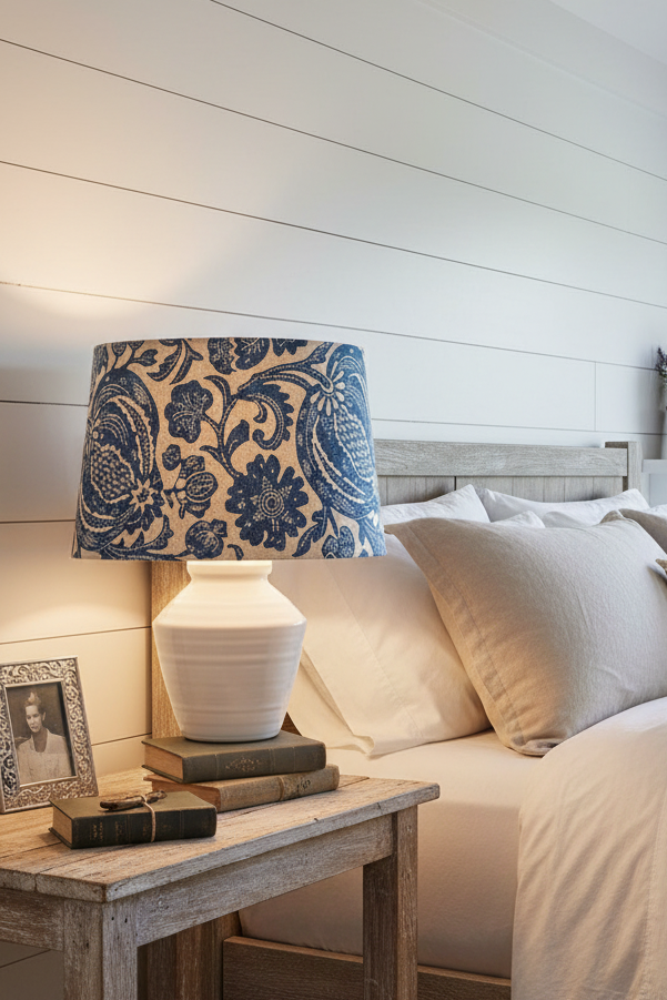 Tapered Lampshade - Bountiful - Indigo - P.Kaufmann Fabric