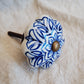Blue & White Ceramic Drawer/Cabinet Knob - Vintage Floral