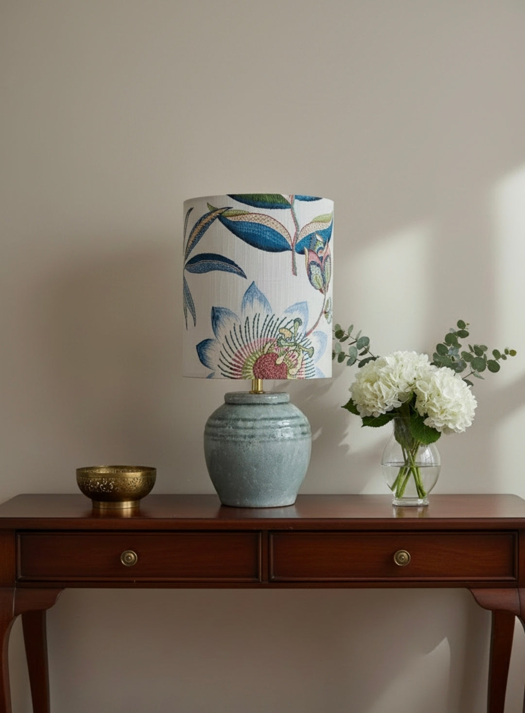 Drum Lampshade - Butterfly Orchid Trail P.Kaufmann Fabric