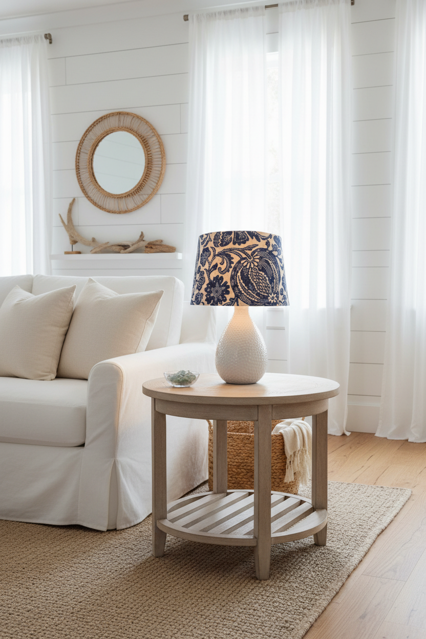 Tapered Lampshade - Bountiful - Indigo - P.Kaufmann Fabric