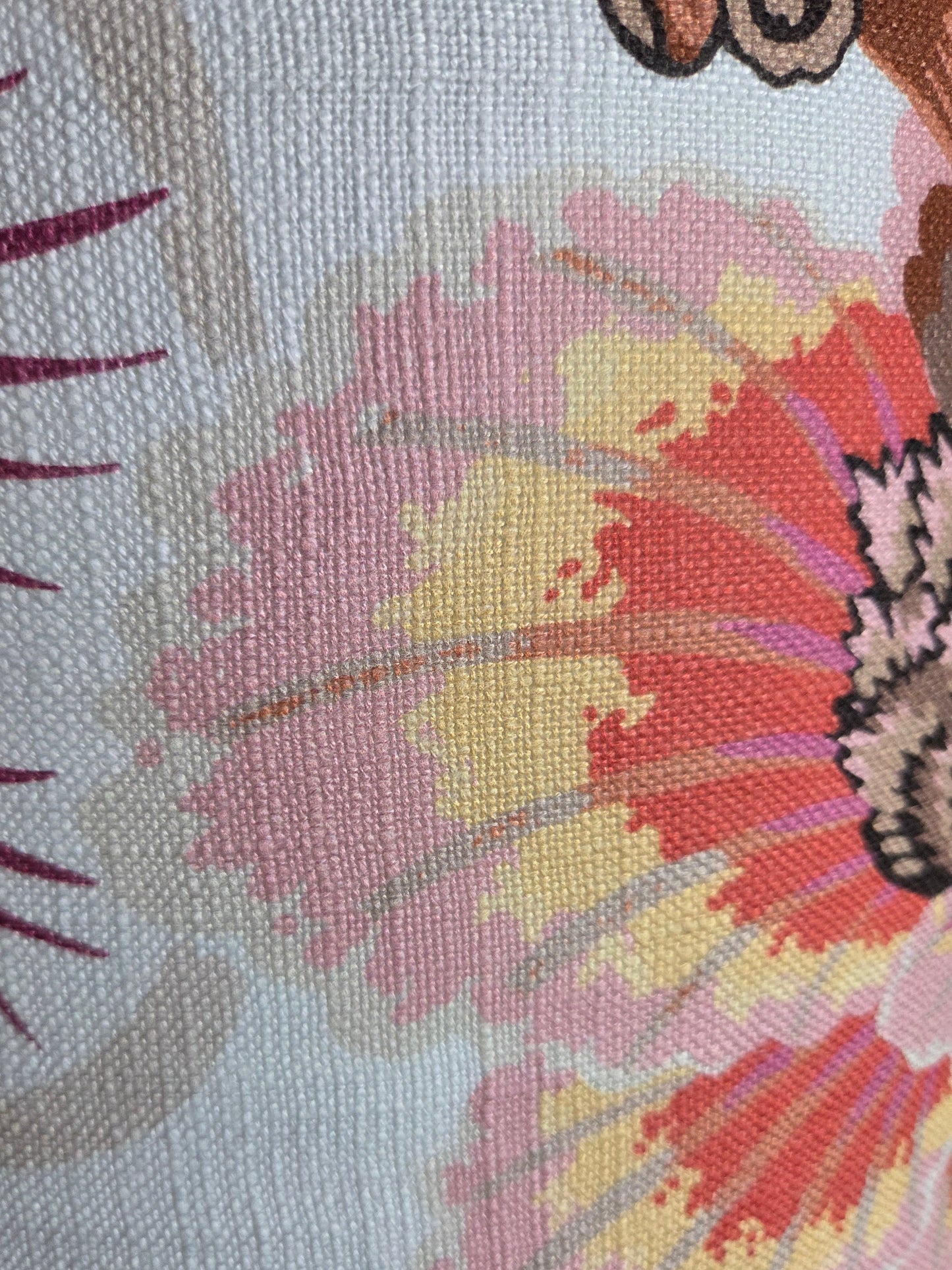 Drum Lampshade - Zelda Floral Fruit Punch P.Kaufmann Fabric