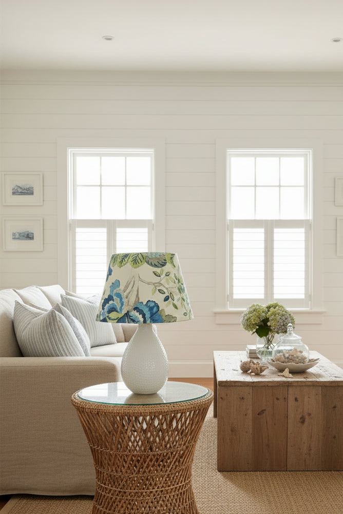 Tapered Lampshade - Fanciful Florale Alabaster P.Kaufmann Fabric