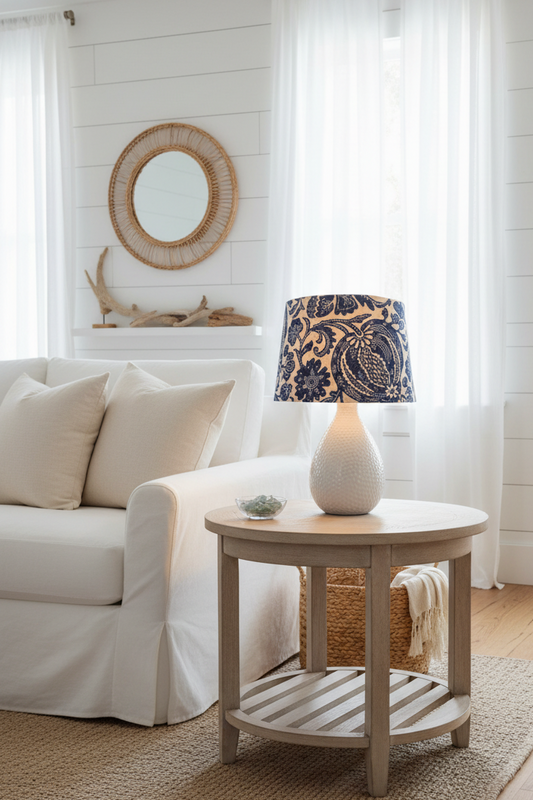 Tapered Lampshade - Bountiful - Indigo - P.Kaufmann Fabric