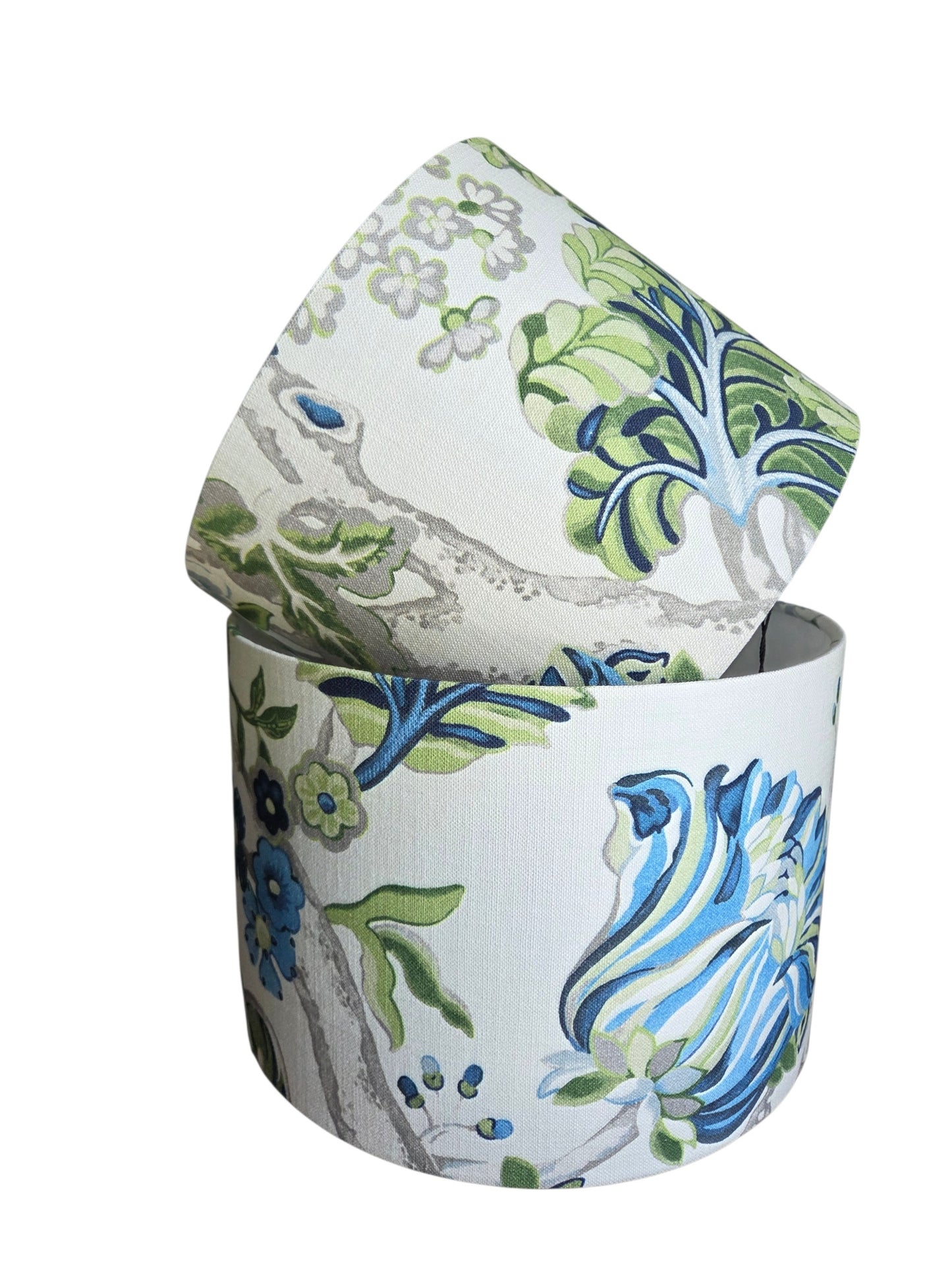 Drum Lampshade - Fanciful Florale Alabaster P.Kaufmann Fabric