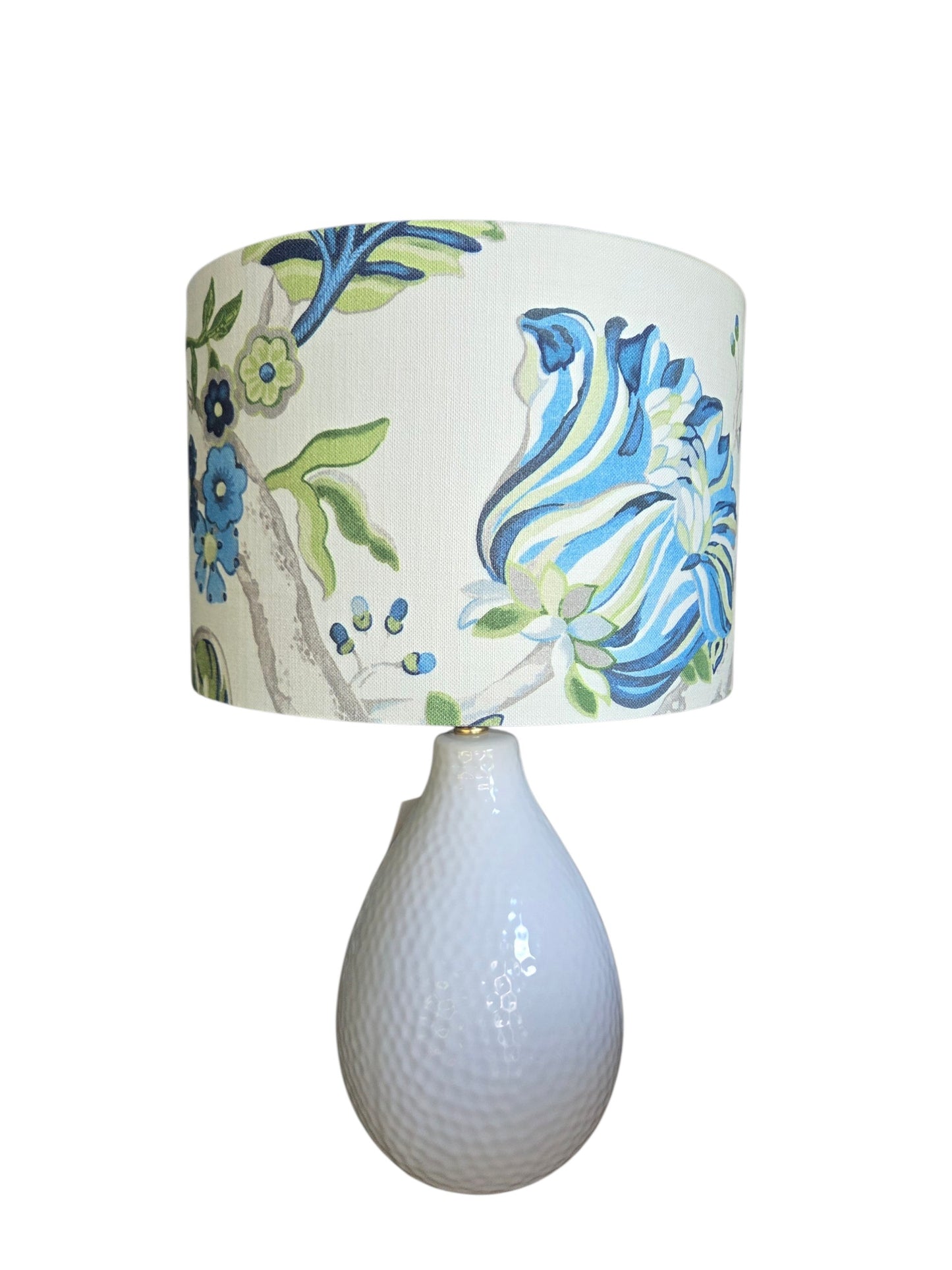 Drum Lampshade - Fanciful Florale Alabaster P.Kaufmann Fabric