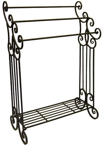 Metal 3 Rail Towel Rack with Bottom Shelf