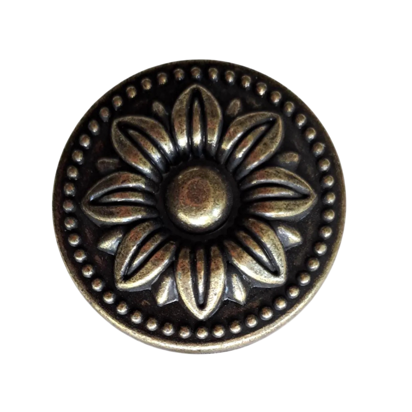 Metal Knob LARGE 'Vintage Flower'