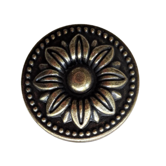 Metal Knob LARGE 'Vintage Flower'
