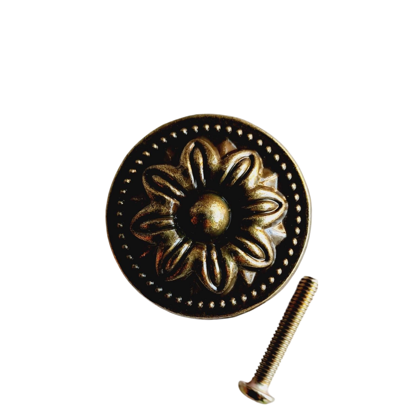 Antique Bronze MEDIUM 'Vintage Flower' Metal Knob